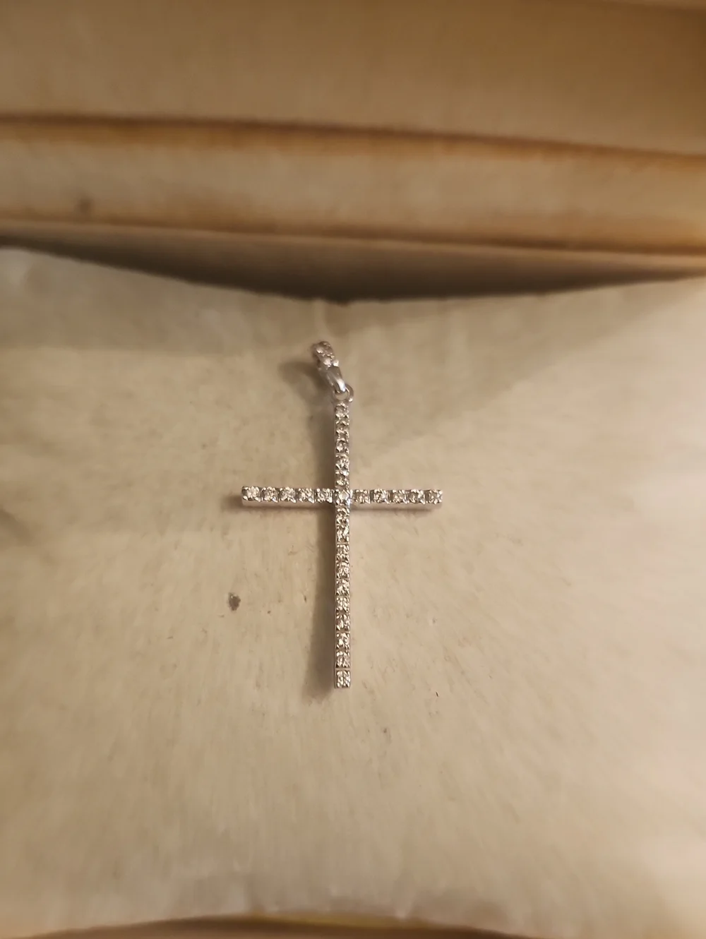 0.17CTW-0.26CTW Natural Diamond 14K White Gold Cross Pendant